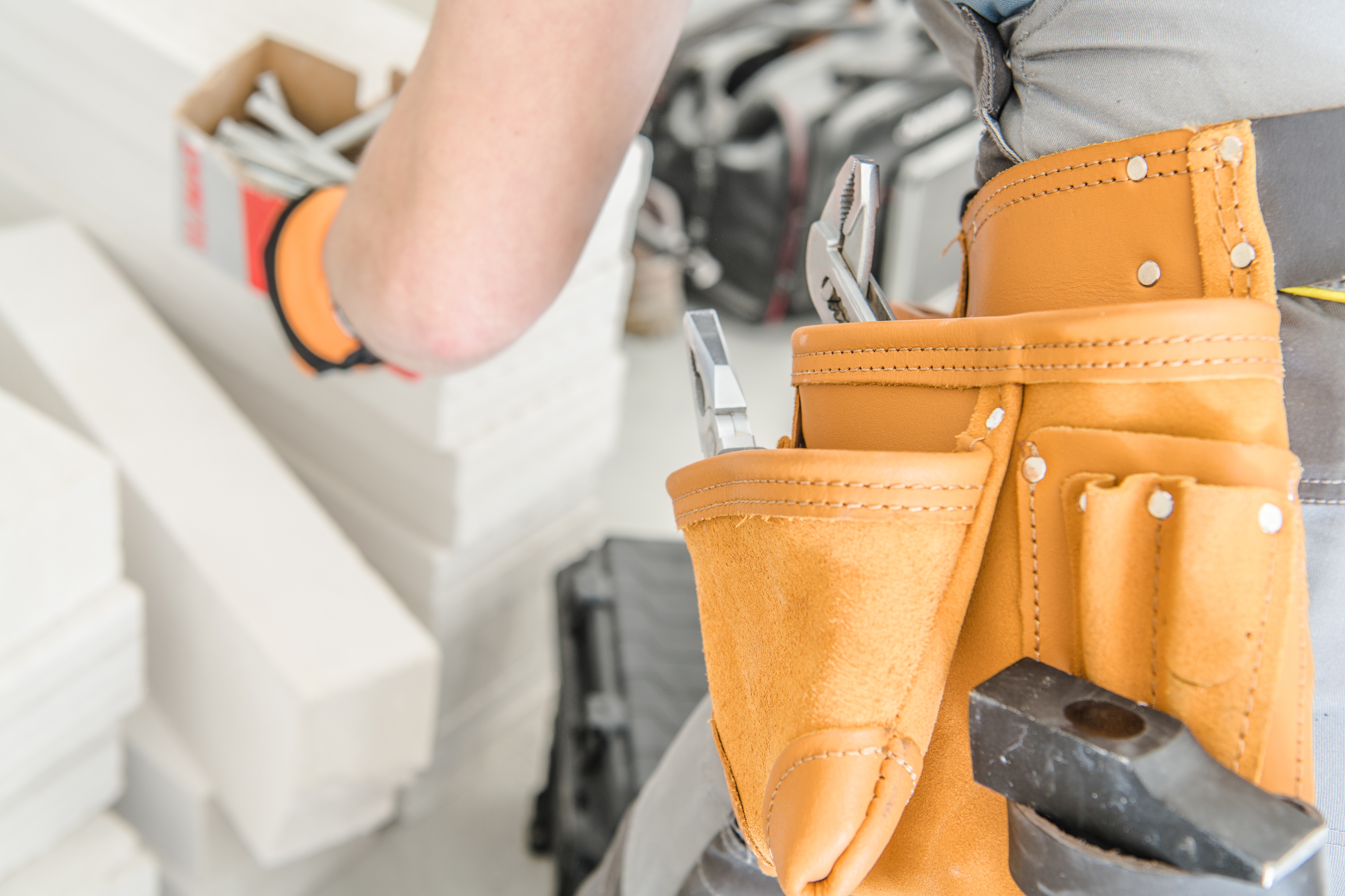 Handyman Tools Belt Closeup